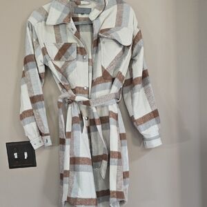 Plaid Belted Women's Jacket